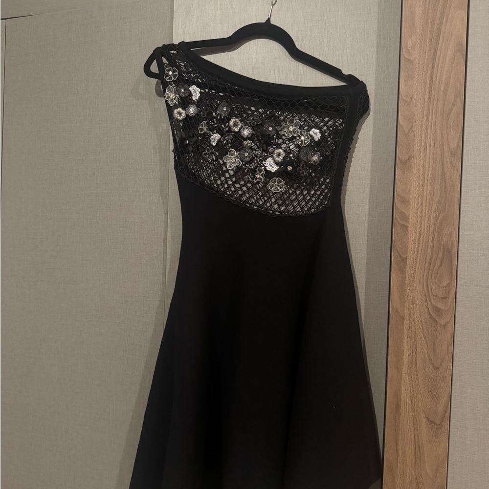 Philip Plein Elegant Black Dress with Sequin Detail
